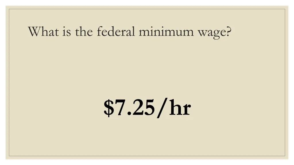 what is the federal minimum wage