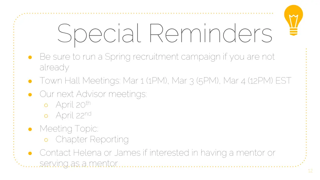 special reminders be sure to run a spring