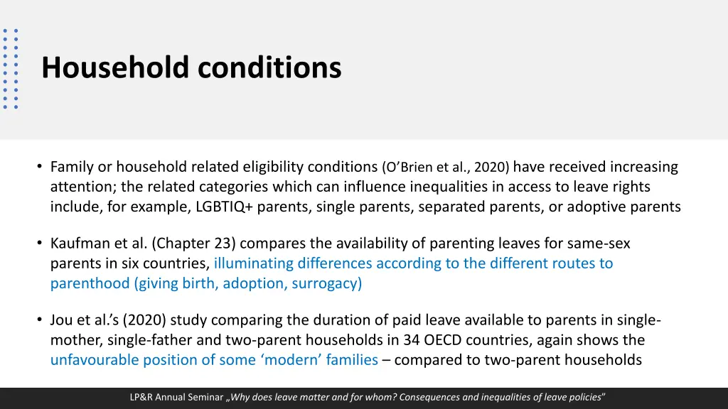 household conditions