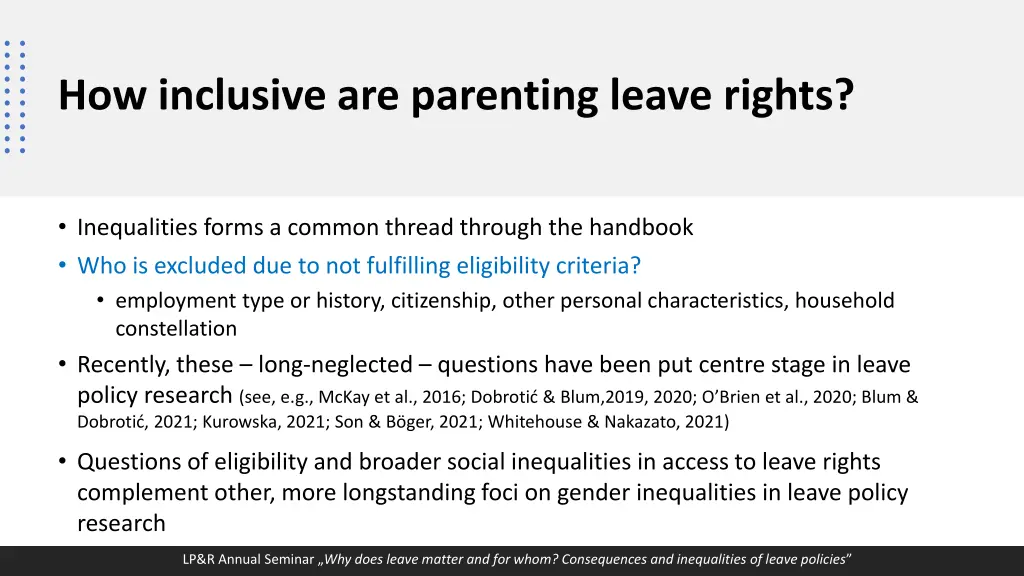 how inclusive are parenting leave rights