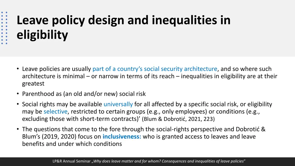 leave policy design and inequalities 1