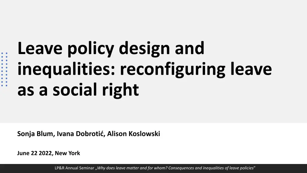 leave policy design and inequalities