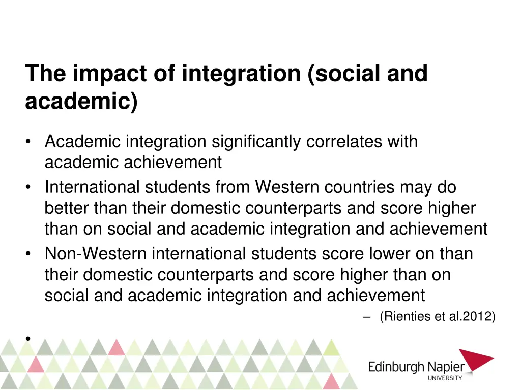 the impact of integration social and academic