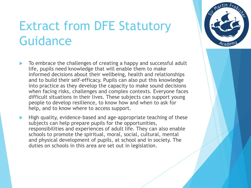 extract from dfe statutory guidance