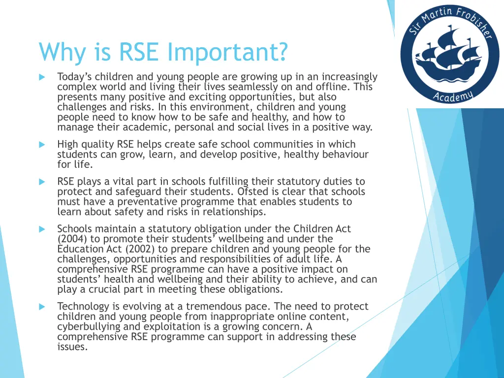why is rse important today s children and young