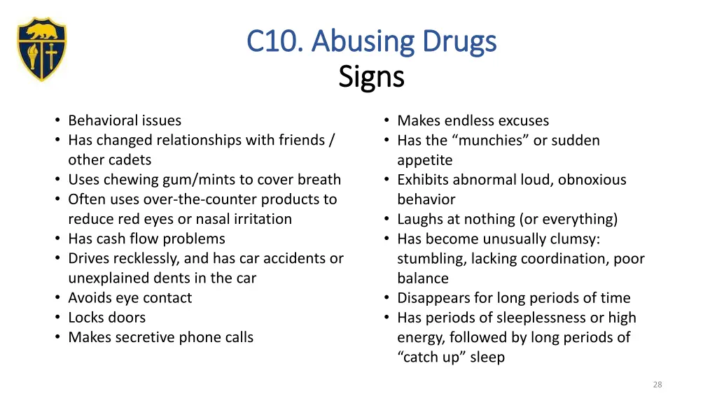 c10 abusing drugs c10 abusing drugs signs signs