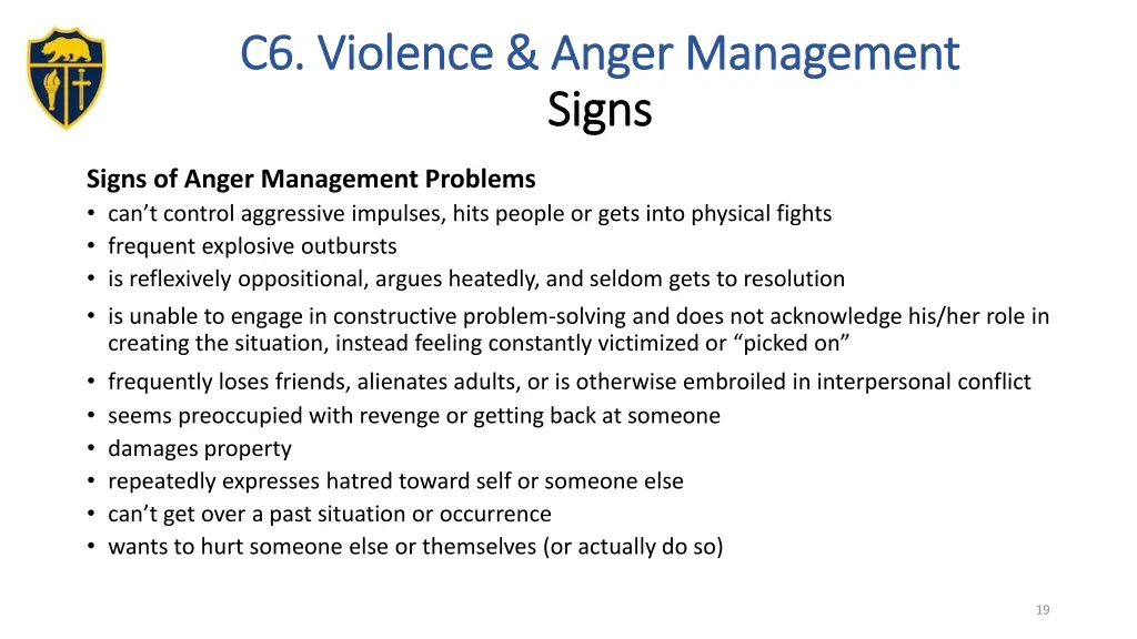 c6 violence anger management c6 violence anger
