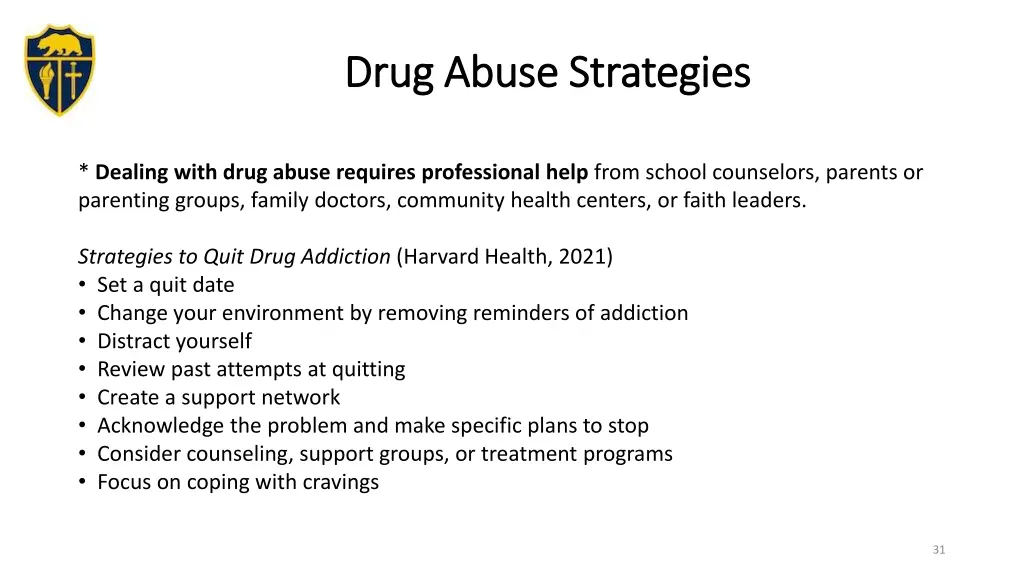 drug abuse strategies drug abuse strategies