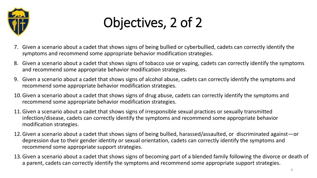 objectives 2 of 2 objectives 2 of 2