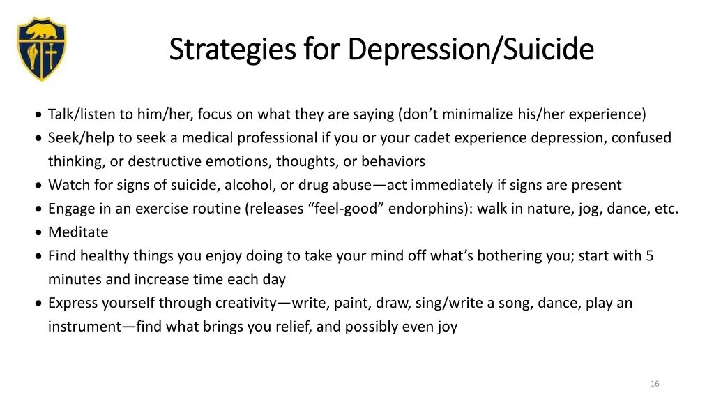 strategies for depression suicide strategies