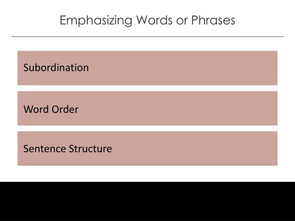 emphasizing words or phrases