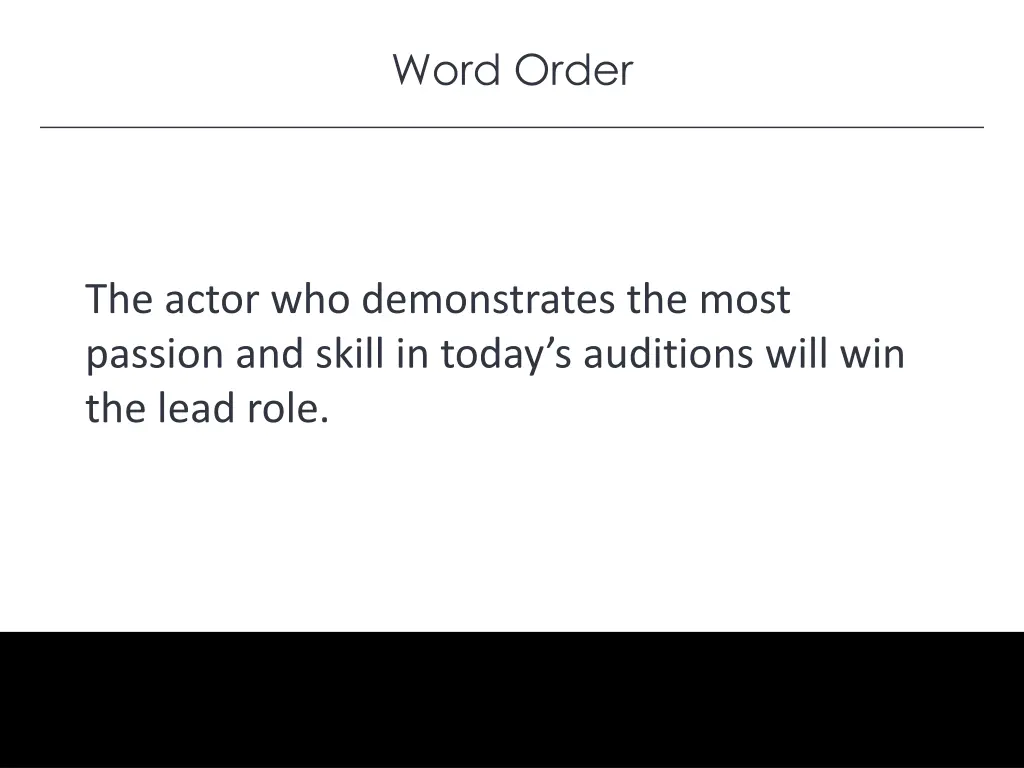word order 1
