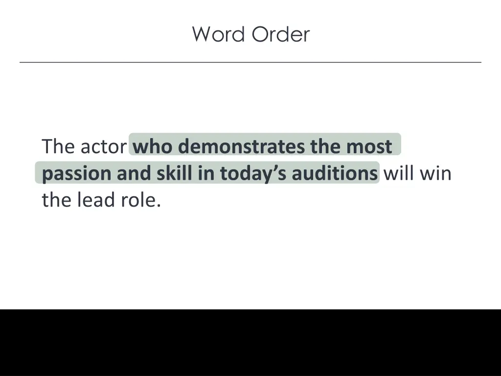 word order 2