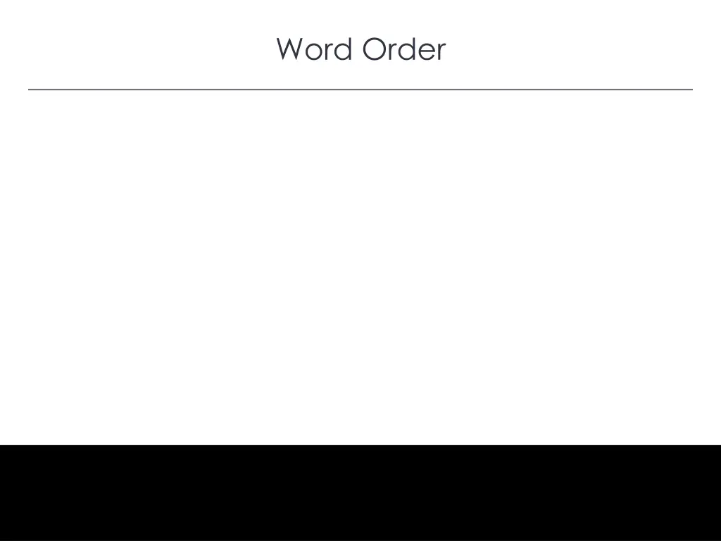 word order