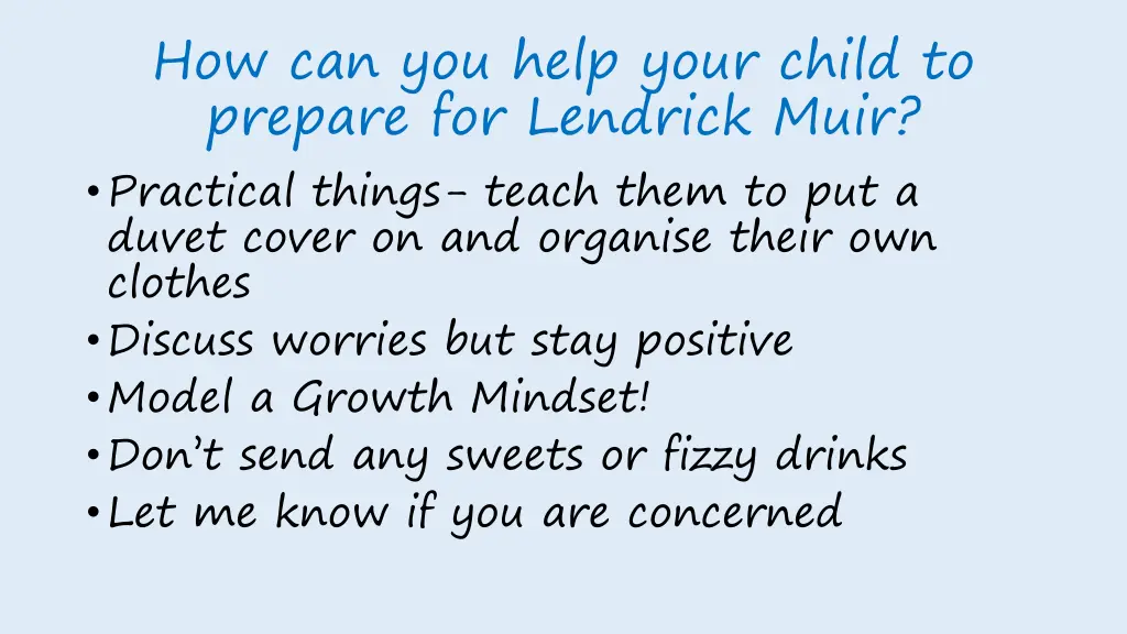 how can you help your child to prepare