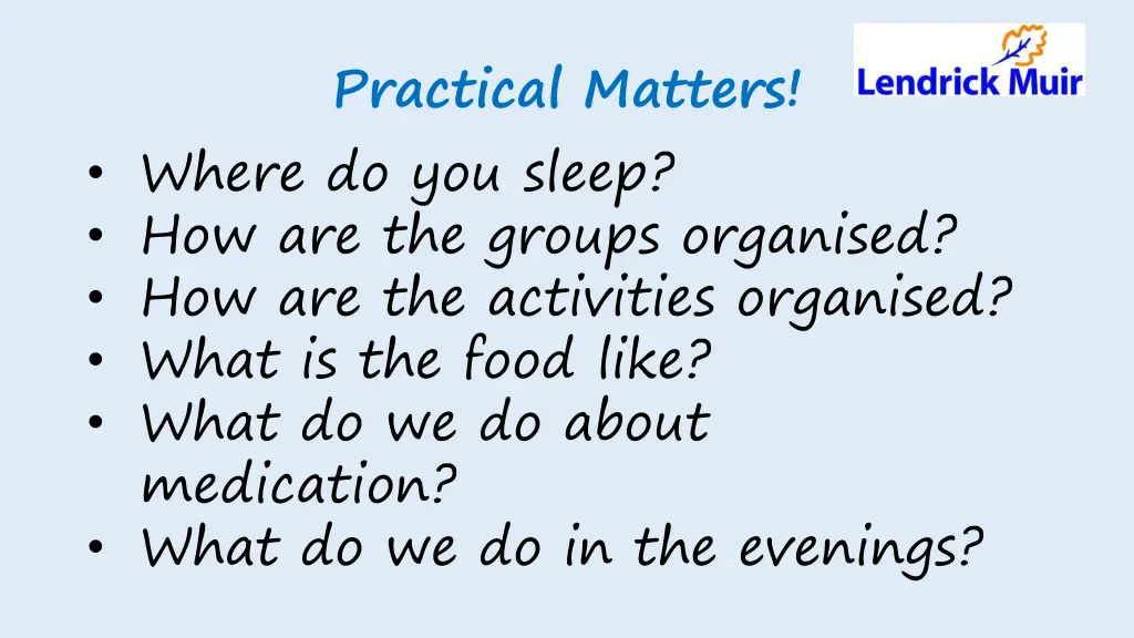 practical matters