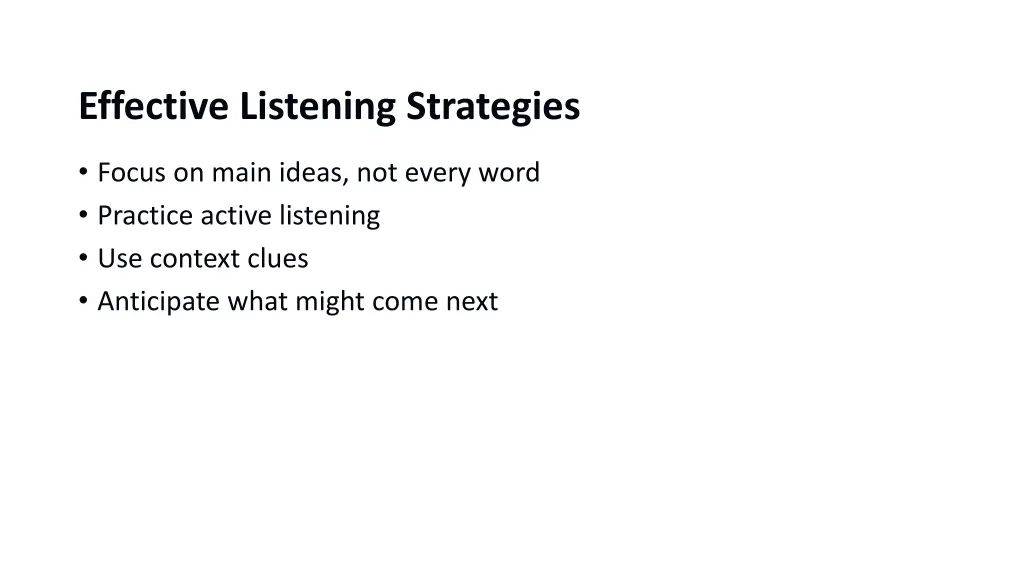 effective listening strategies