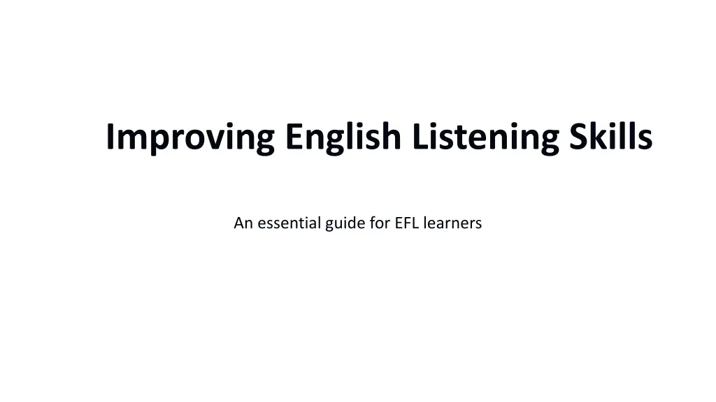 improving english listening skills