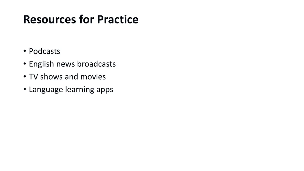 resources for practice