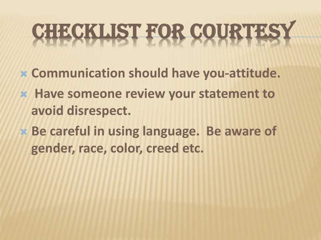 checklist for courtesy checklist for courtesy