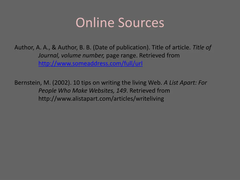 online sources