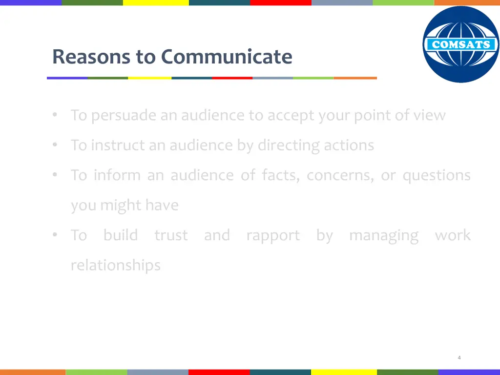 reasons to communicate
