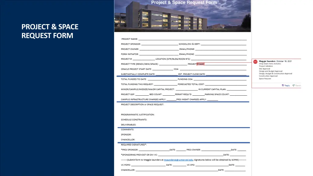 project space request form