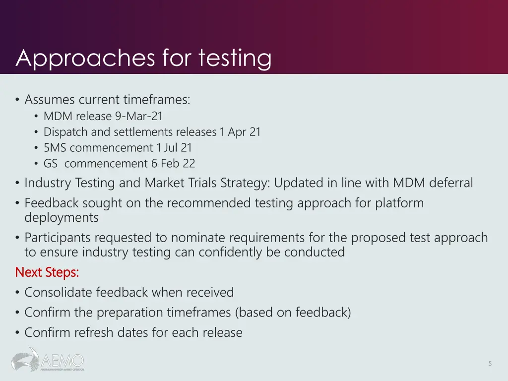 approaches for testing