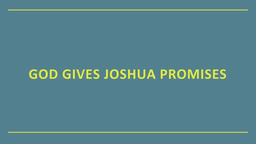 god gives joshua promises