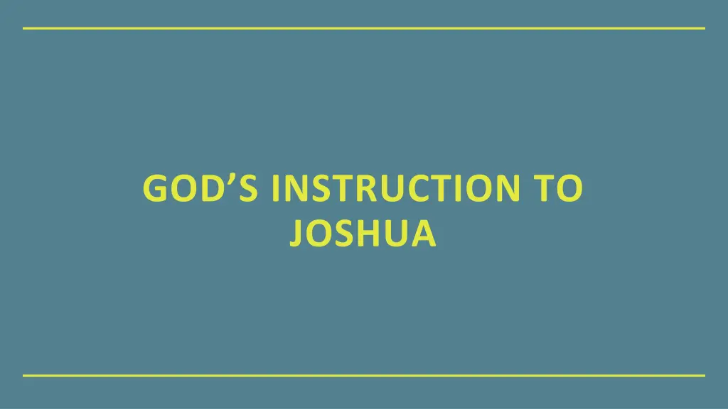 god s instruction to joshua