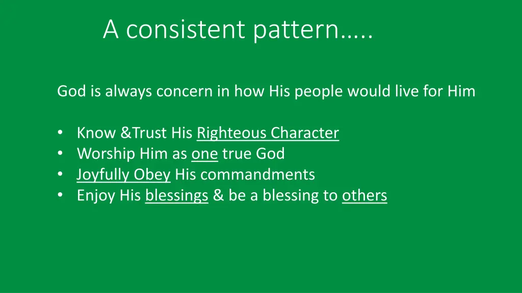 a consistent pattern