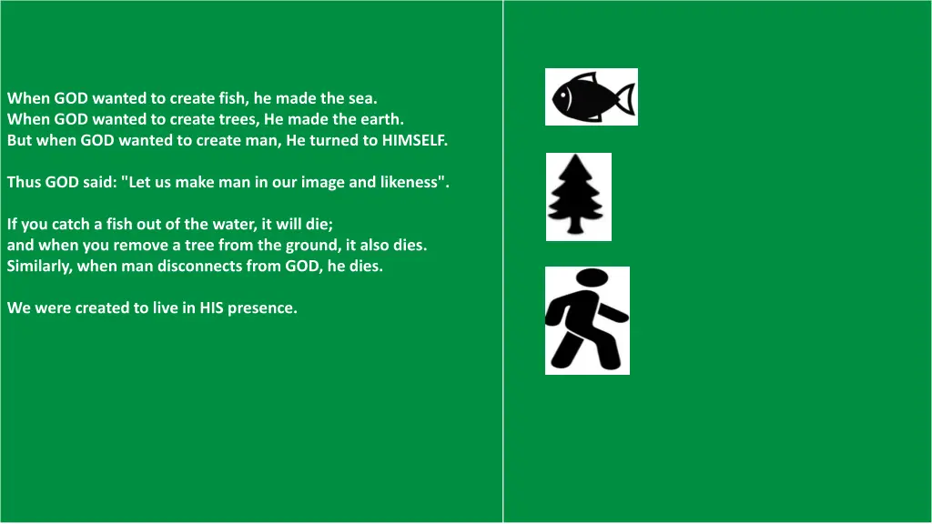 when god wanted to create fish he made