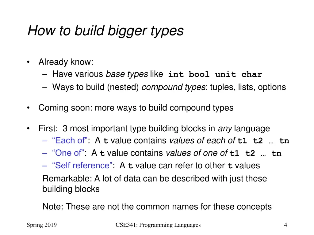 how to build bigger types