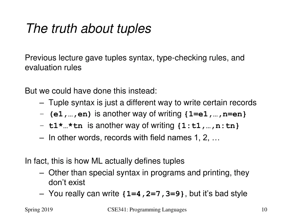 the truth about tuples