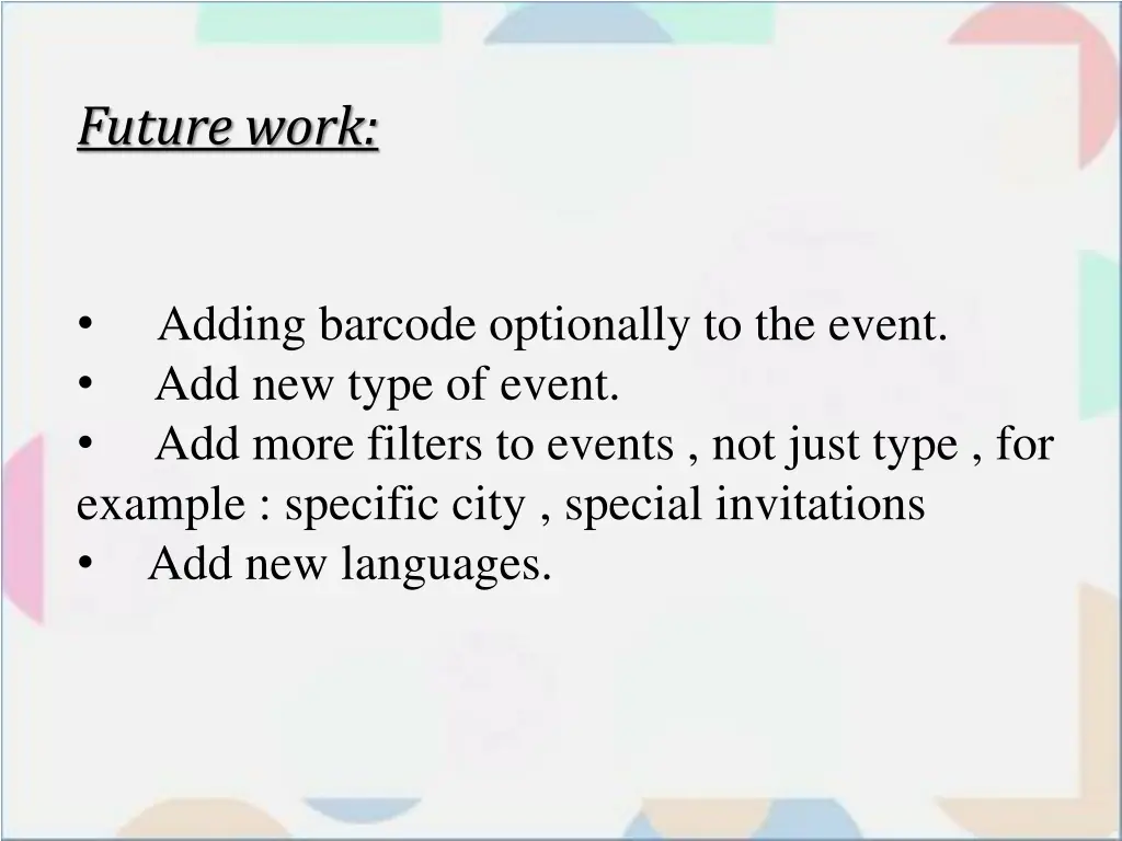 future work