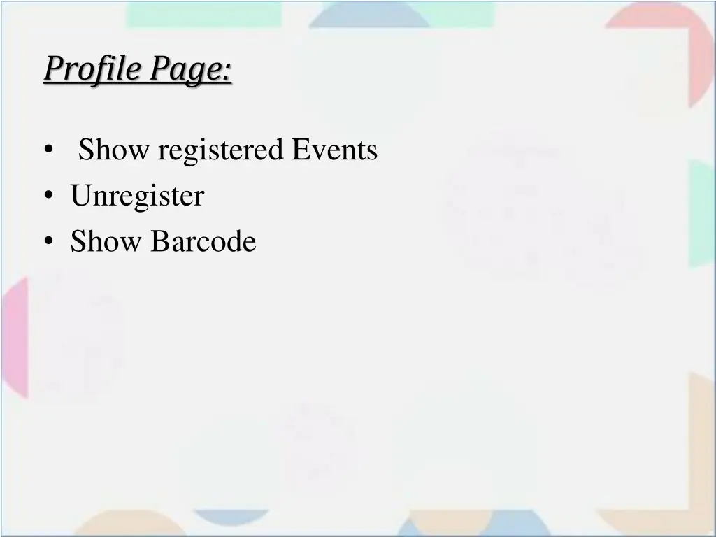 profile page