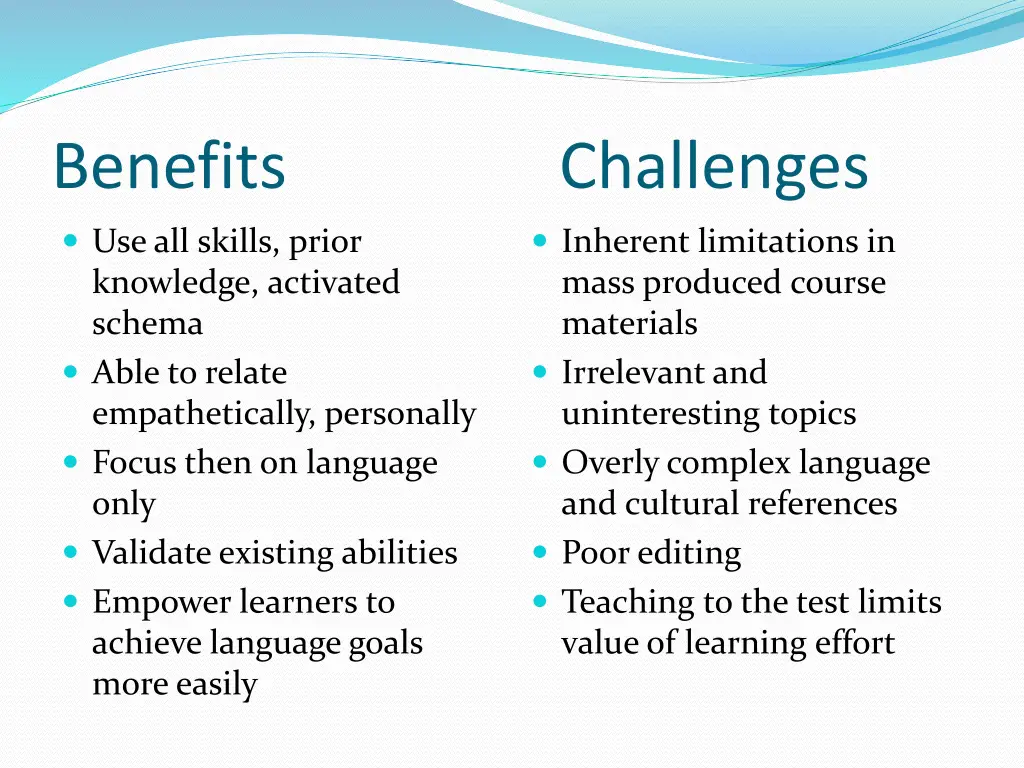 benefits challenges