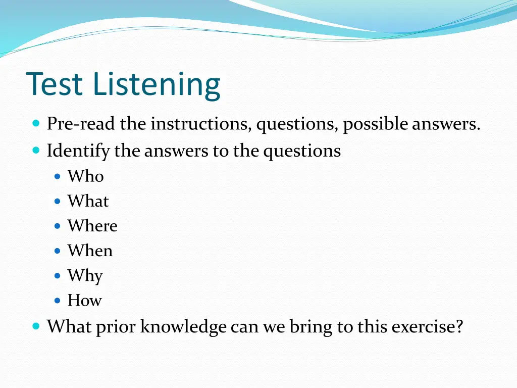 test listening