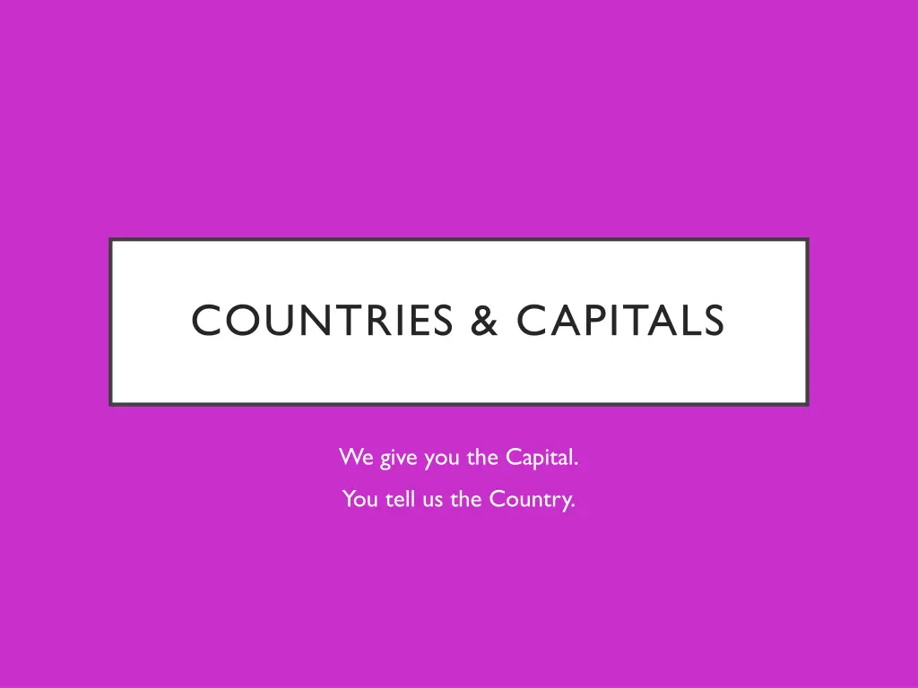 countries capitals