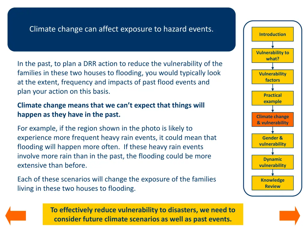 climate change can affect exposure to hazard