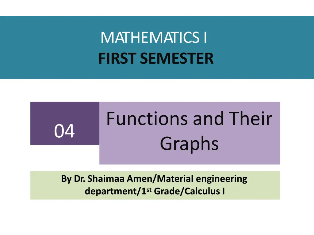 mathematicsi firstsemester
