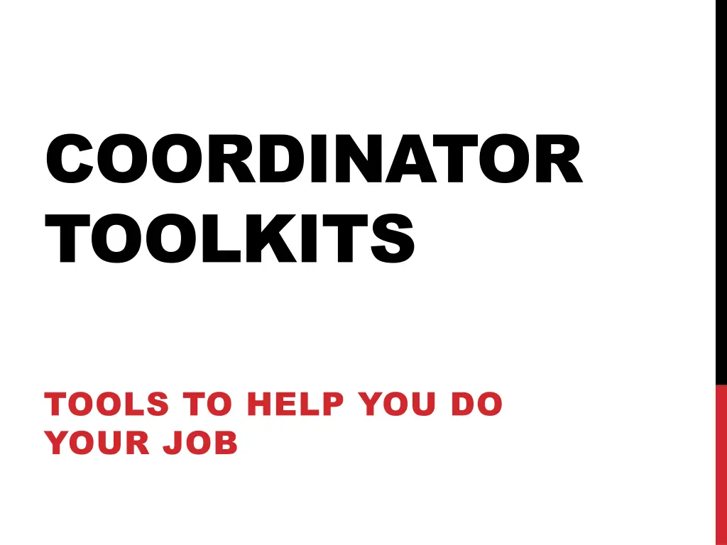 coordinator toolkits