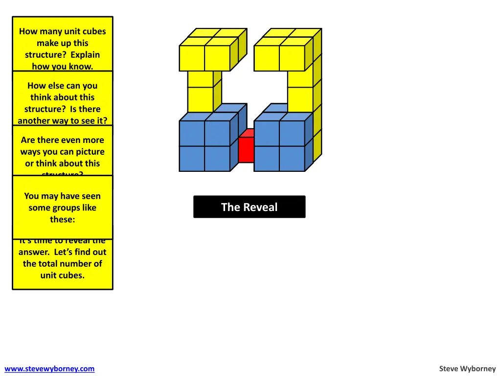 how many unit cubes make up this structure