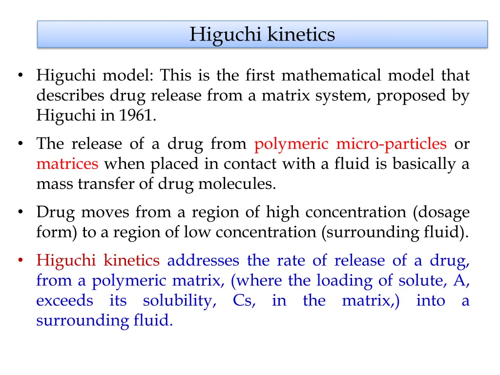 higuchi kinetics