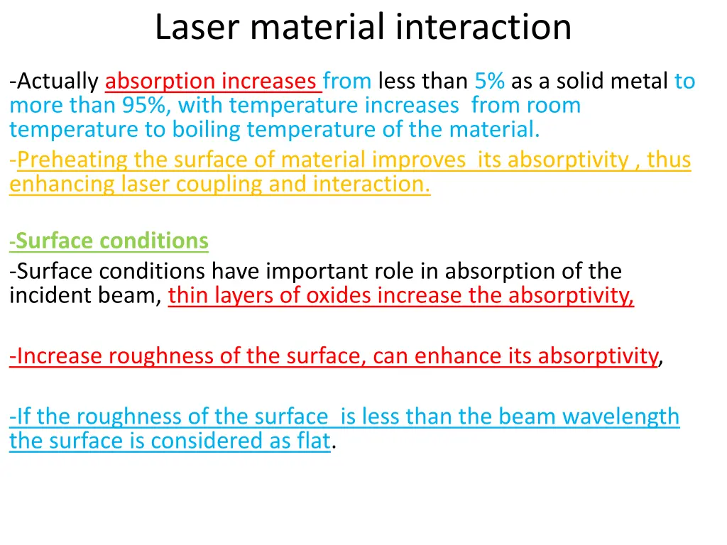 laser material interaction