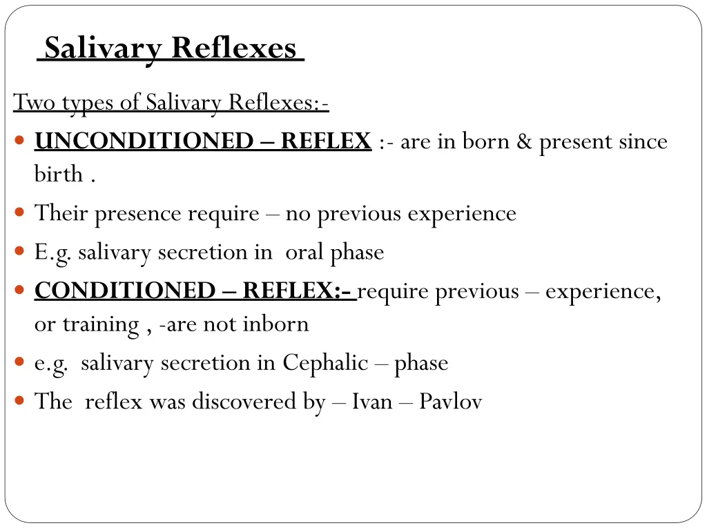 salivary reflexes