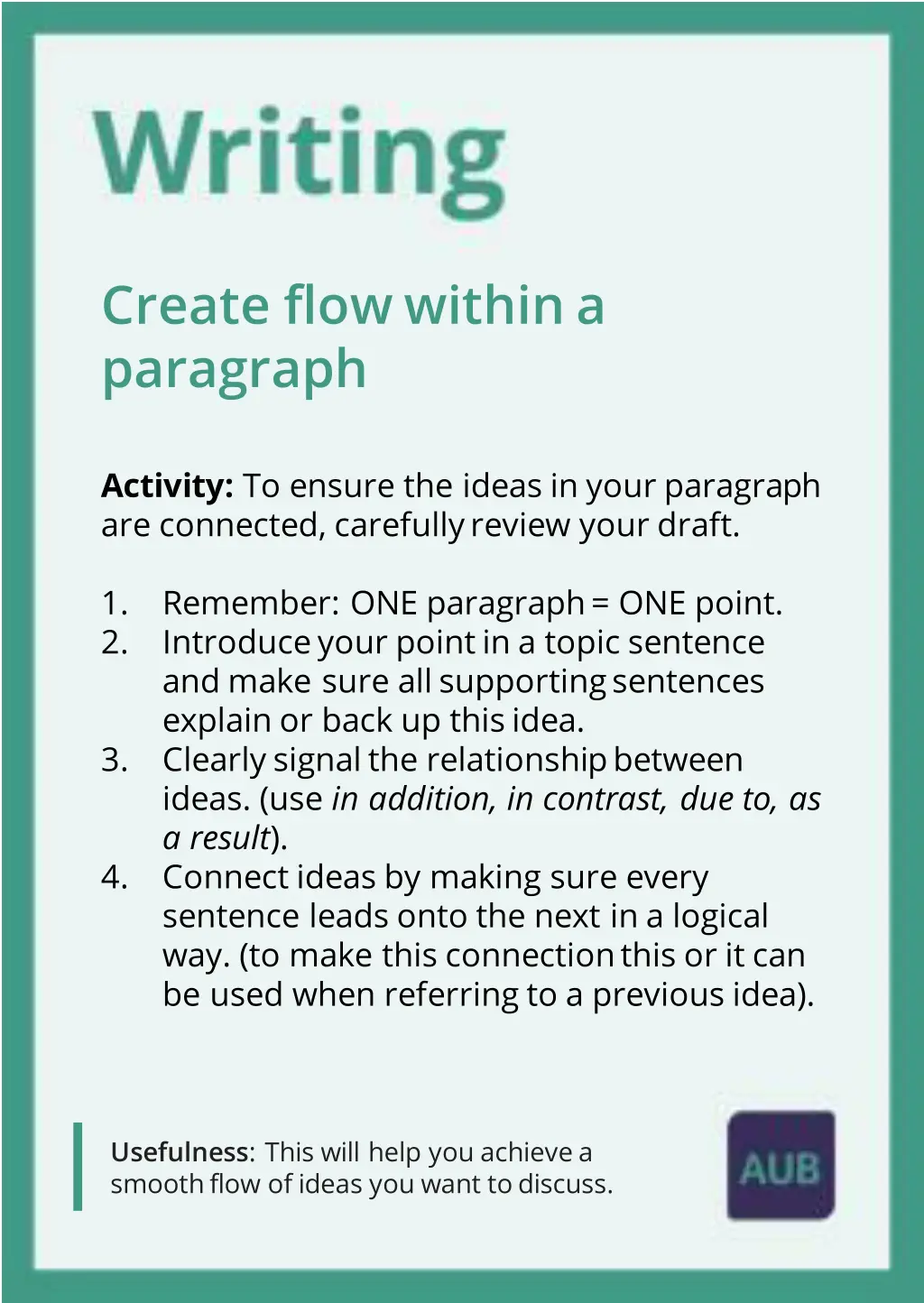 create flow within a paragraph