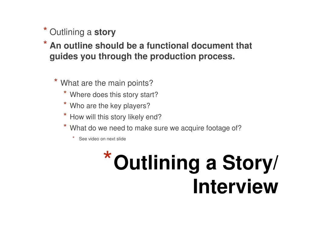 outlining a story an outline should