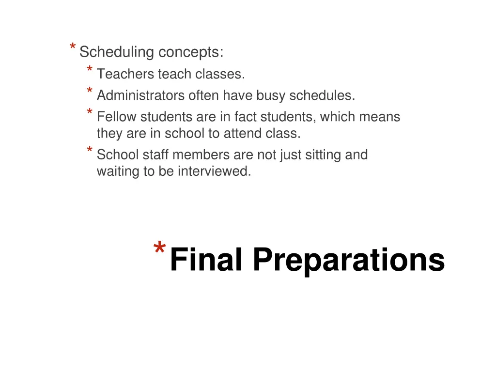 scheduling concepts teachers teach classes