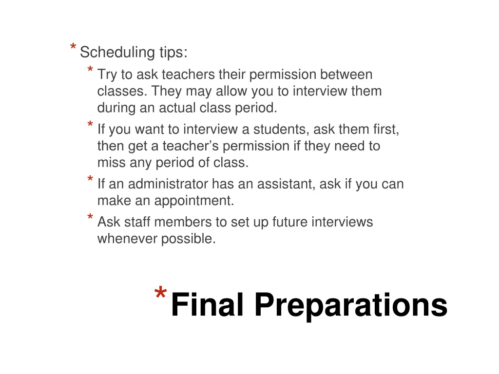 scheduling tips try to ask teachers their